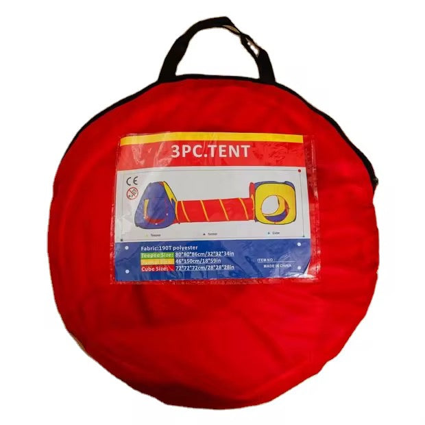 3-in-1 Foldable Play Tent & Tunnel Combo with 50 Balls