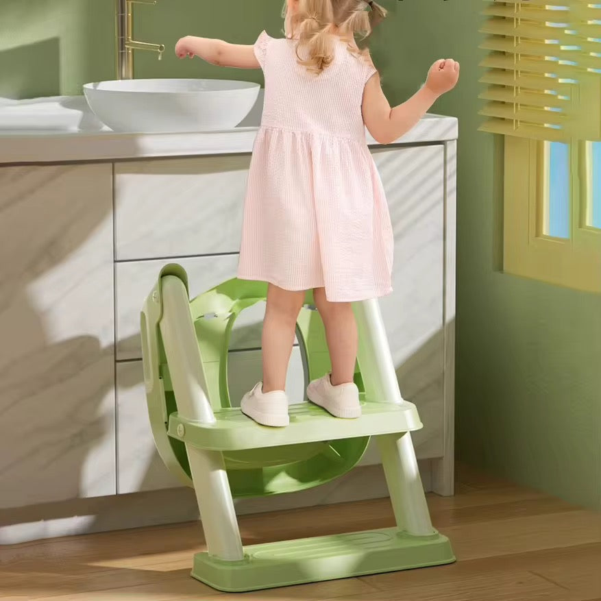 Potty training seat with a step