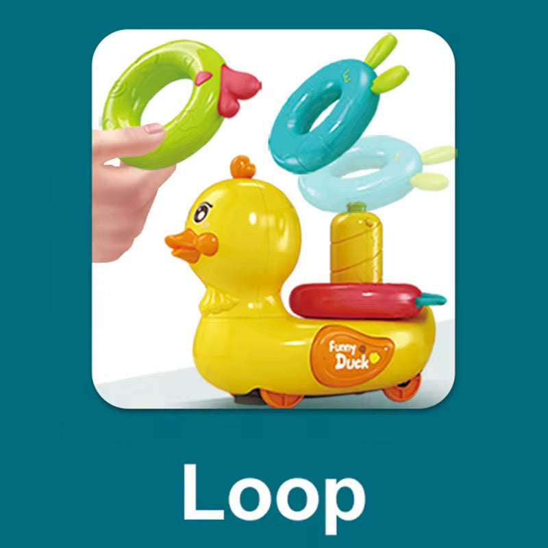 Walking and Stacking Duck Toy with Music and Light