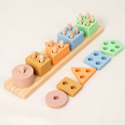educational wooden geometric sorter board
