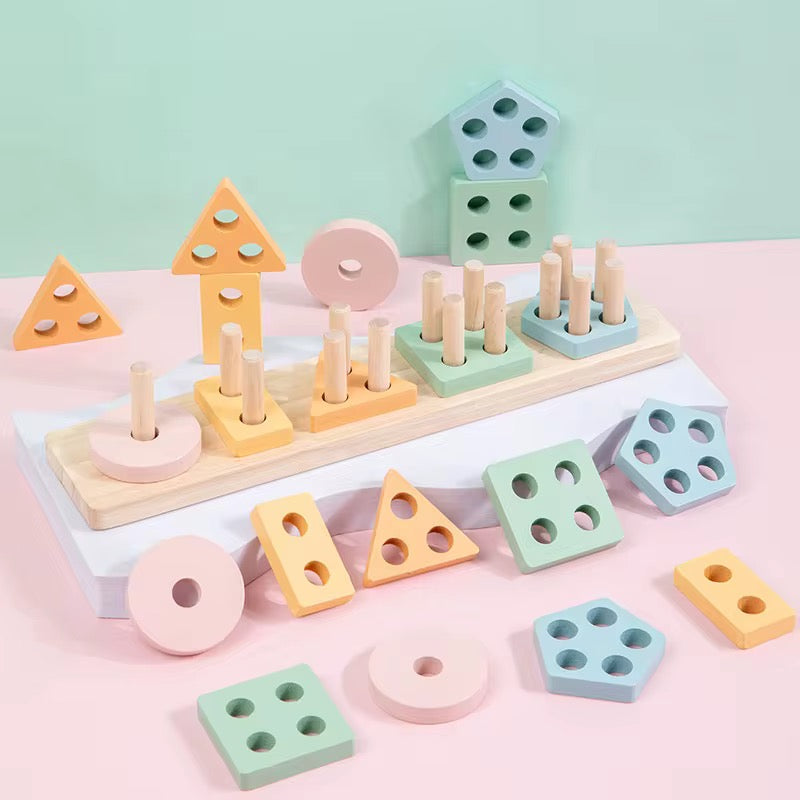 educational wooden geometric sorter board