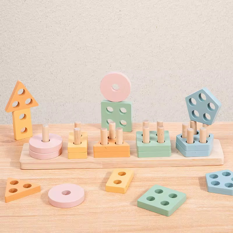 educational wooden geometric sorter board