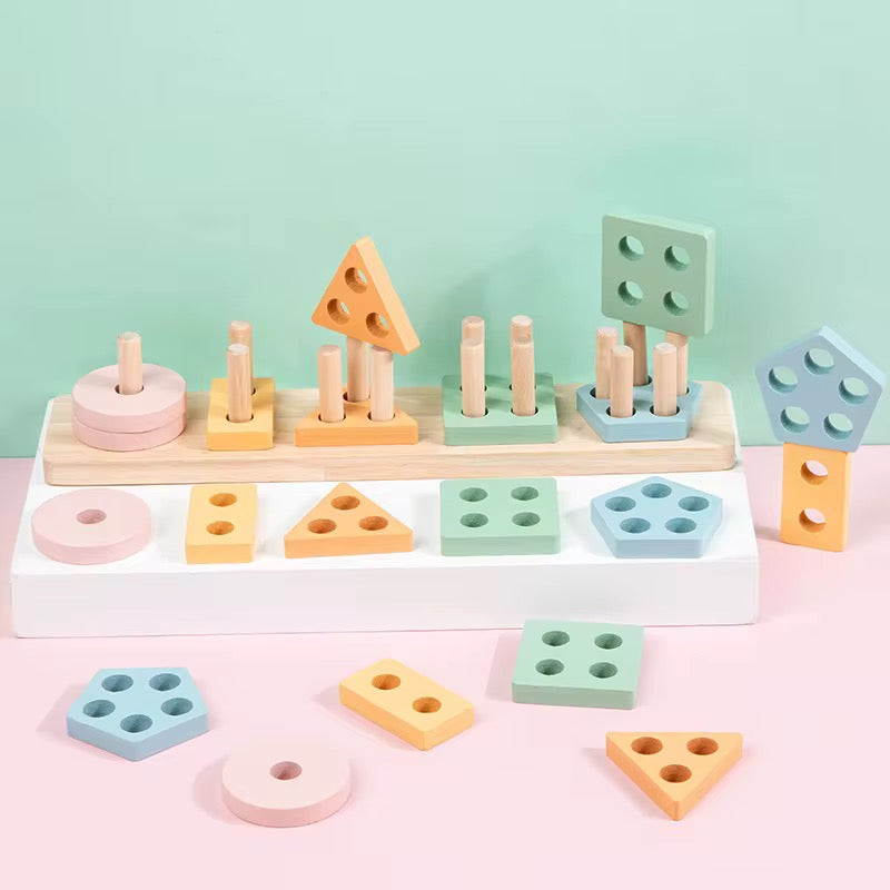 educational wooden geometric sorter board