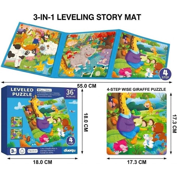 3in-1 Leveled Puzzle Set