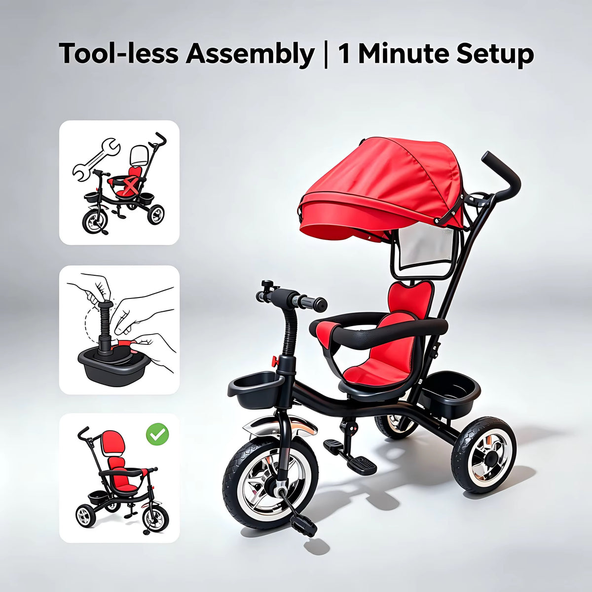 Toddler Trike with Push Handle