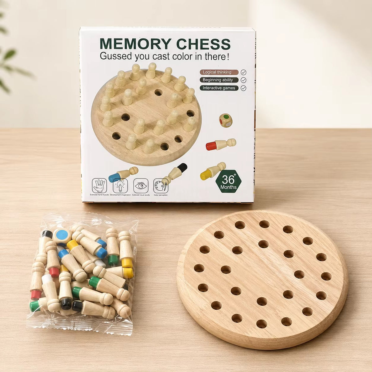 Wooden Memory Chess Game
