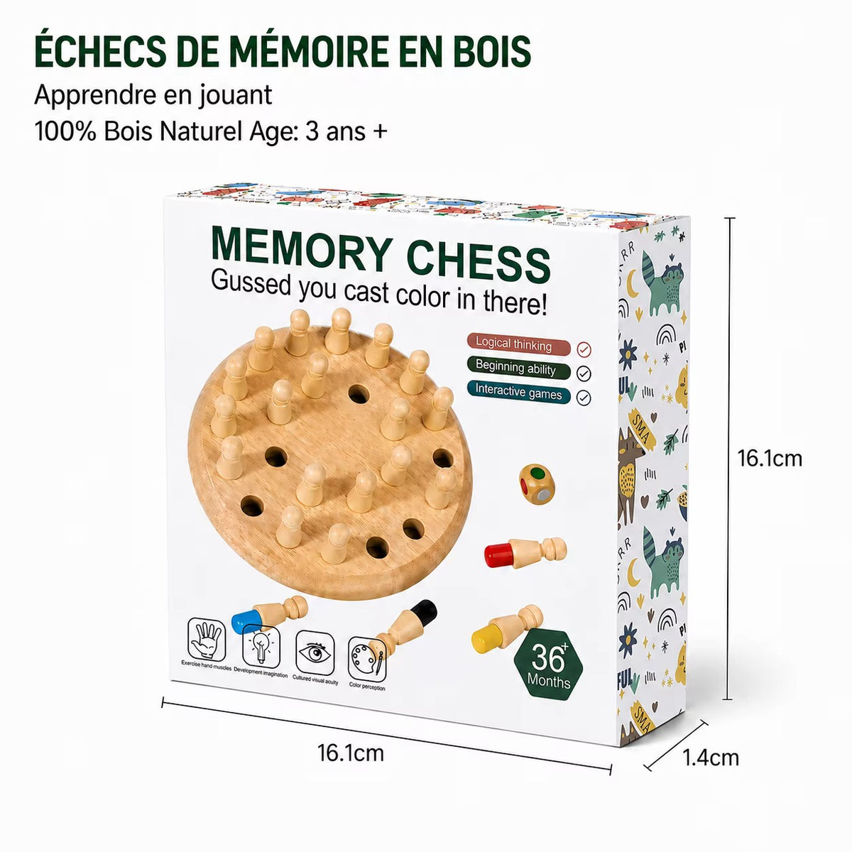 Wooden Memory Chess Game