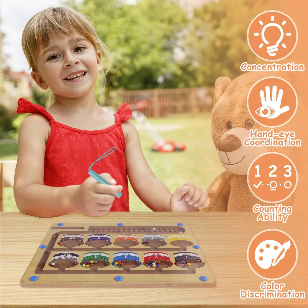 Magnetic Color and Number Maze