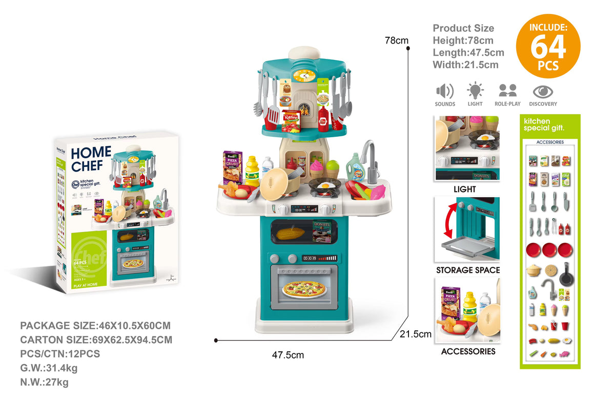 Home Chef Kitchen Play Set (64 PCS)