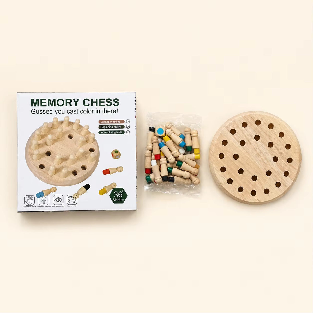 Wooden Memory Chess Game