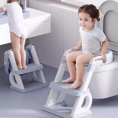 Potty training seat with a step
