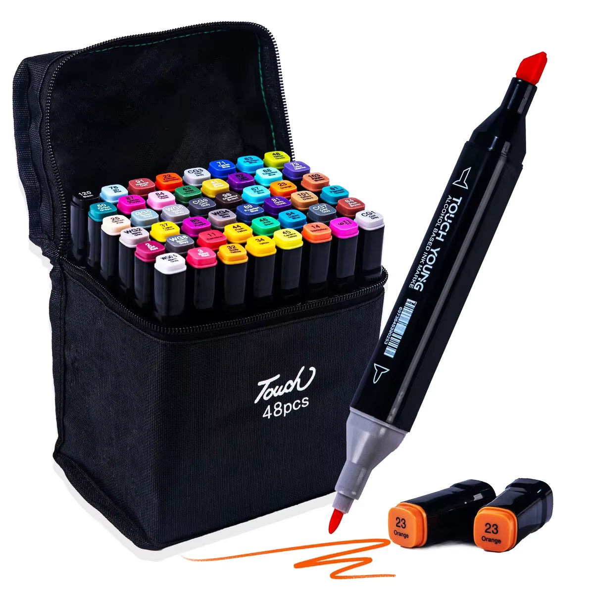 Touch 48 Pcs Art Marker Set with Black Carry Bag