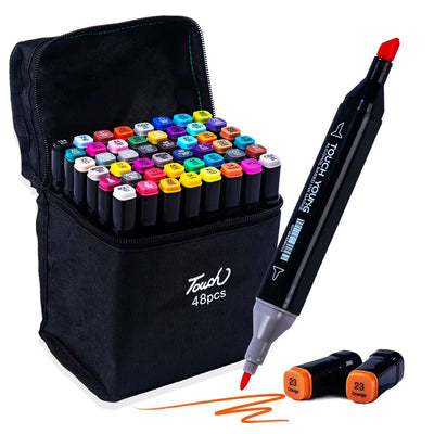 Touch 48 Pcs Art Marker Set with Black Carry Bag