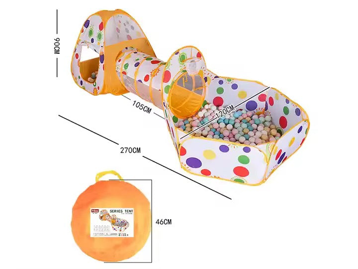 3-in-1 Foldable Play Tent & Tunnel Combo with 50 Balls