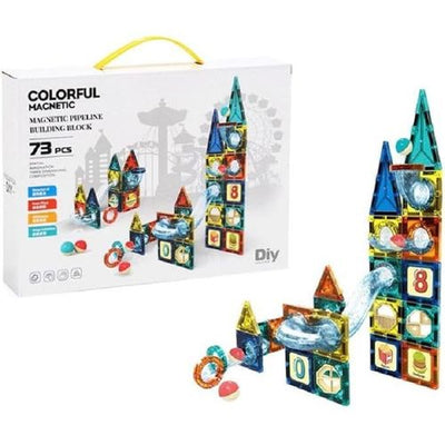 Magnetic Pipeline Building Blocks 73 pcs